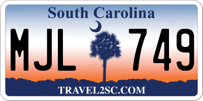 SC license plate MJL749