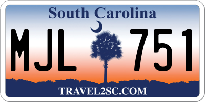 SC license plate MJL751