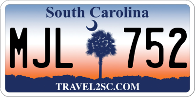 SC license plate MJL752