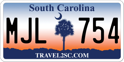 SC license plate MJL754