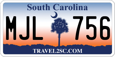 SC license plate MJL756