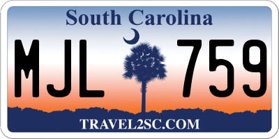 SC license plate MJL759