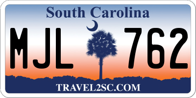 SC license plate MJL762