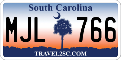 SC license plate MJL766