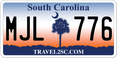 SC license plate MJL776