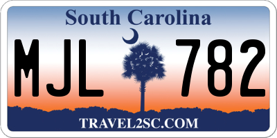 SC license plate MJL782