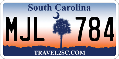 SC license plate MJL784