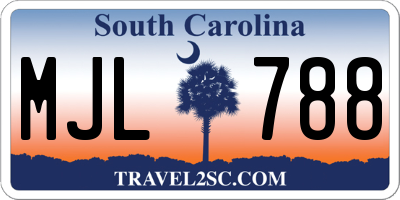 SC license plate MJL788