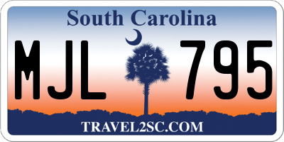 SC license plate MJL795