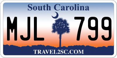 SC license plate MJL799