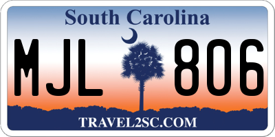 SC license plate MJL806