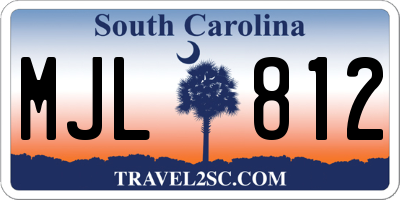 SC license plate MJL812