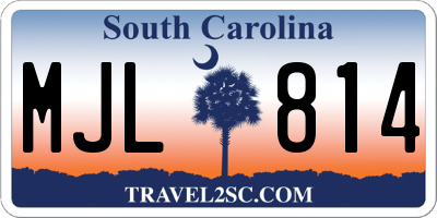 SC license plate MJL814