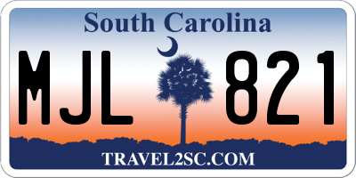 SC license plate MJL821