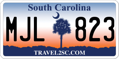 SC license plate MJL823