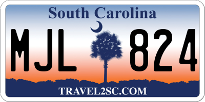 SC license plate MJL824