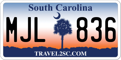 SC license plate MJL836
