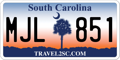 SC license plate MJL851
