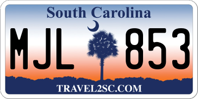SC license plate MJL853
