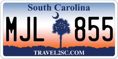 SC license plate MJL855