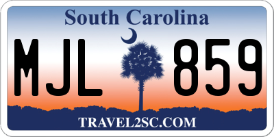 SC license plate MJL859