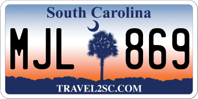 SC license plate MJL869