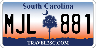 SC license plate MJL881