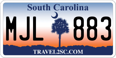 SC license plate MJL883