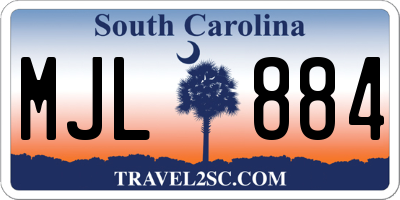 SC license plate MJL884
