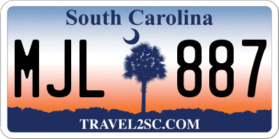 SC license plate MJL887