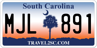 SC license plate MJL891