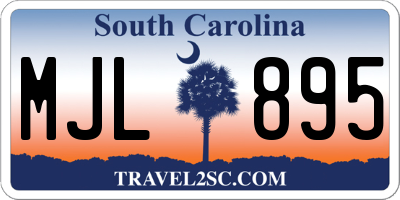 SC license plate MJL895
