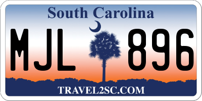 SC license plate MJL896
