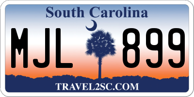 SC license plate MJL899