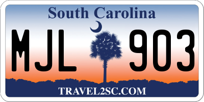SC license plate MJL903