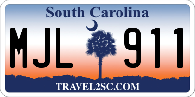 SC license plate MJL911