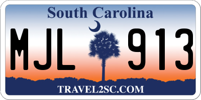 SC license plate MJL913