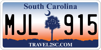 SC license plate MJL915