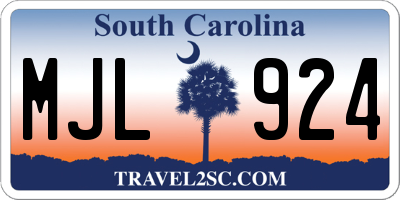 SC license plate MJL924