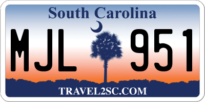 SC license plate MJL951
