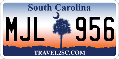 SC license plate MJL956