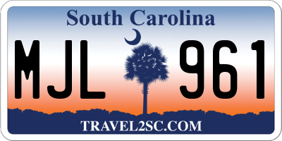 SC license plate MJL961