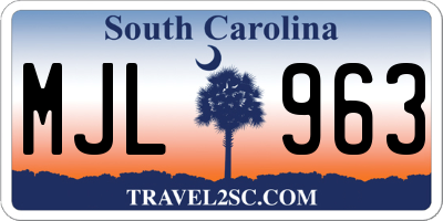 SC license plate MJL963