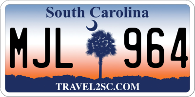 SC license plate MJL964