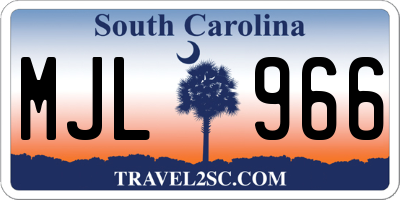 SC license plate MJL966