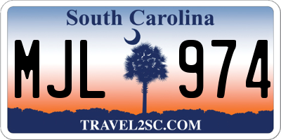 SC license plate MJL974
