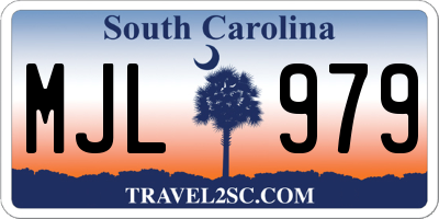 SC license plate MJL979