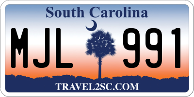 SC license plate MJL991