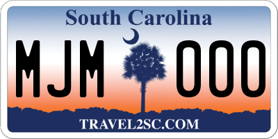 SC license plate MJM000