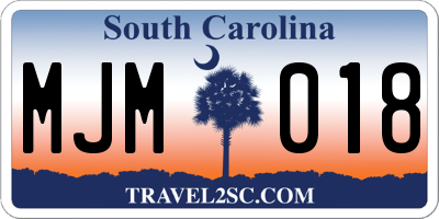 SC license plate MJM018